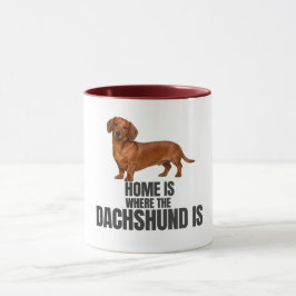 Home Is Where the Red Dachshund Is Coffee Mug マグカップ
