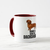 Home Is Where the Red Dachshund Is Coffee Mug マグカップ (正面左)
