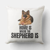 Home Is Where the Shepherd Is Throw Pillow クッション (正面)