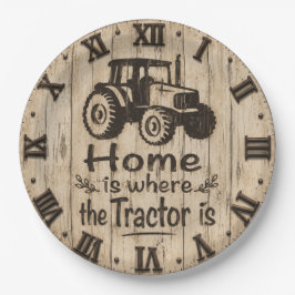 Home Is Where the Tractor Is Rustic Farmhouse ペーパープレート
