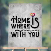 Home Is Where With You Romantic Typography アクリルサイン (ニュートラル)