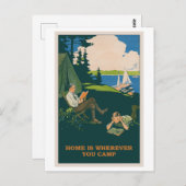Home is Where You Camp Vintage Poster ポストカード (正面/裏面)