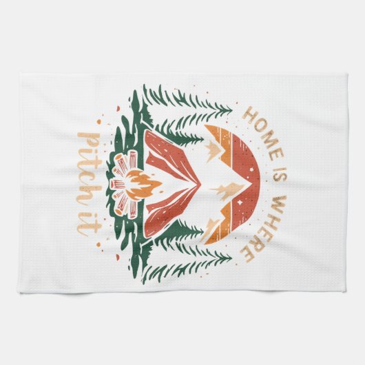 home is where you pitch it shirt, camping t-shirt キッチンタオル (横)