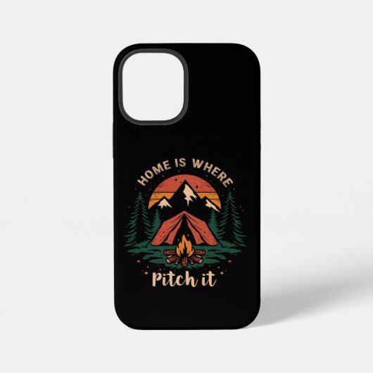 home is where you pitch it shirt, camping t-shirt iPhoneケース (裏面)