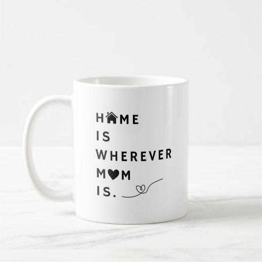 Home Is Wherever Mom Is – Gift For Mom コーヒーマグカップ (左)