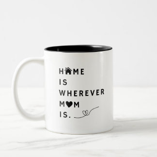 Home Is Wherever Mom Is – Gift For Mom ツートーンマグカップ