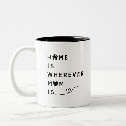 Home Is Wherever Mom Is – Gift For Mom ツートーンマグカップ (左)