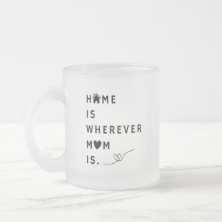 Home Is Wherever Mom Is – Gift For Mom フロストグラスマグカップ