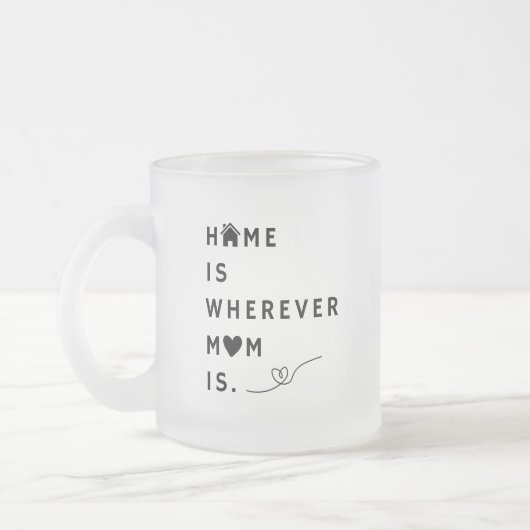 Home Is Wherever Mom Is – Gift For Mom フロストグラスマグカップ (左)