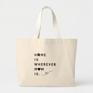 Home Is Wherever Mom Is – Gift For Mom ラージトートバッグ