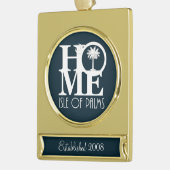 HOME Isle of Palm Customizable (Year Established) ゴールドプレートバナーオーナメント (左)