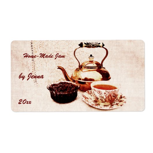 Home-Jam – 任意のフレーバー缶詰ラベル ラベル (正面)