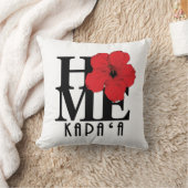 HOME Kapa'a，ハワイレッドハイビスカス クッション (ブランケット)