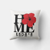 HOME Kapa'a，ハワイレッドハイビスカス クッション (裏面)