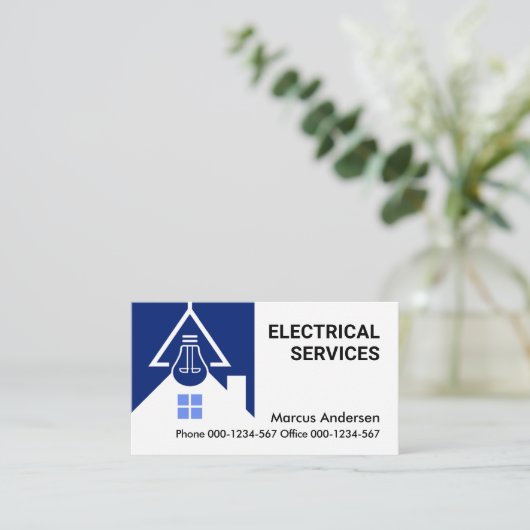Home Light Bulb Beam Electrician 名刺 (スタンド正面)