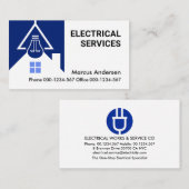 Home Light Bulb Beam Electrician 名刺 (正面/裏面)