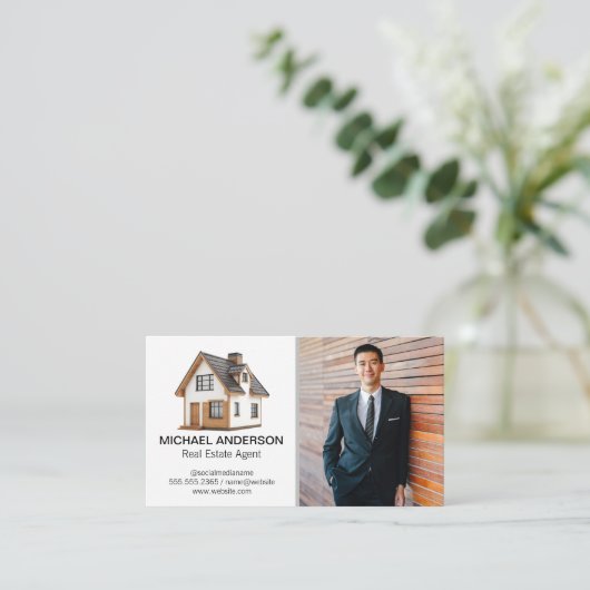 Home Logo | Real Estate Agent | Properties 名刺 (スタンド正面)