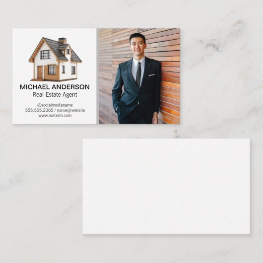 Home Logo | Real Estate Agent | Properties 名刺 (正面/裏面)