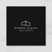 Home Logo Realtor Black & White スクエア名刺 (正面)