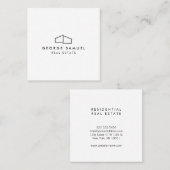 Home Logo Realtor Black & White スクエア名刺 (正面/裏面)