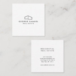 Home Logo Realtor Black & White スクエア名刺