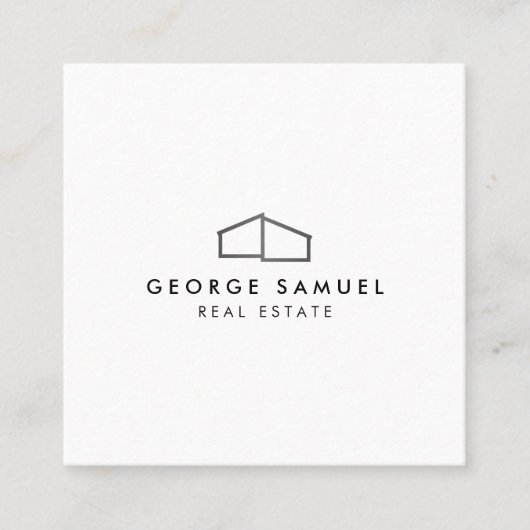 Home Logo Realtor Black & White スクエア名刺 (正面)
