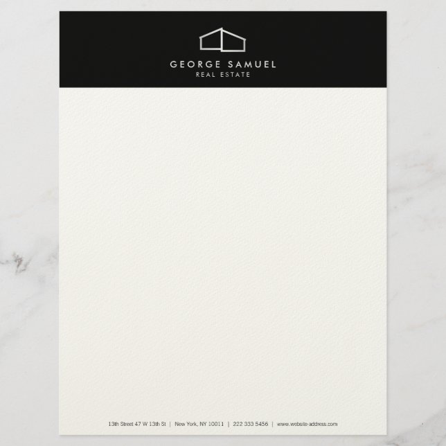 Home Logo Realtor Black & White  レターヘッド (正面)