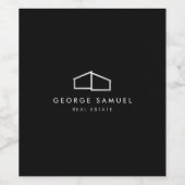 Home Logo Realtor Black & White ワインラベル (シングルラベル)