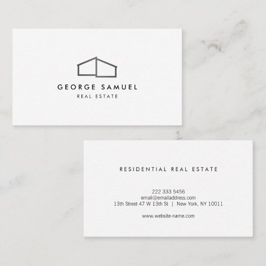 Home Logo Realtor Black & White 名刺 (正面/裏面)