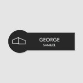 Home Logo Realtor Black & White Classic 名札 (正面)