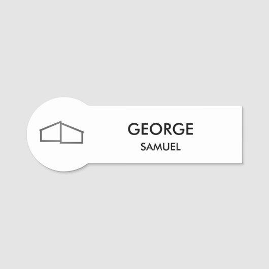 Home Logo Realtor Black & White Classic 名札 (正面)