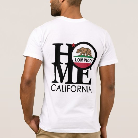 HOME Lompico CA (バックデザイン) Tシャツ (裏面)