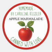 Home Made Apple Marmalade Canning Label Sheet ラウンドシール (正面)