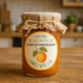 Home Made Apricot Preserves Canning Label Sheet ラウンドシール