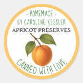 Home Made Apricot Preserves Canning Label Sheet ラウンドシール (正面)
