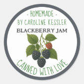 Home Made Blackberry Jam Canning Label Sheet ラウンドシール (正面)
