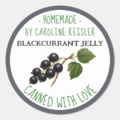 Home Made Blackcurrant Jelly Canning Label Sheet ラウンドシール (正面)