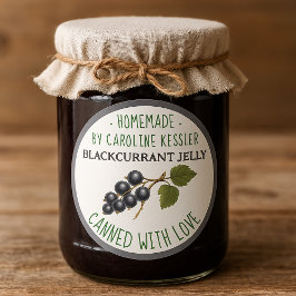 Home Made Blackcurrant Jelly Canning Label Sheet ラウンドシール