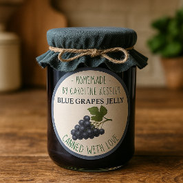 Home Made Blue Grape Jelly Canning Label Sheet ラウンドシール