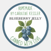 Home Made Blueberry Jelly Canning Label Sheet ラウンドシール (正面)