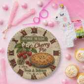 Home Made Cherry Pie Vintage Farmhouse Kitchen ペーパープレート (パーティー)