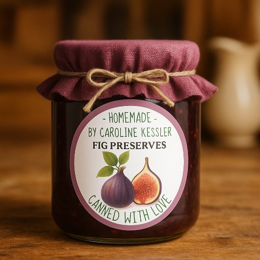 Home Made Fig Preserves Canning Label Sheet ラウンドシール