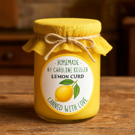 Home Made Lemon Curd Canning Label Sheet ラウンドシール