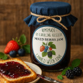 Home Made Mixed Berry Jam Canning Label Sheet ラウンドシール