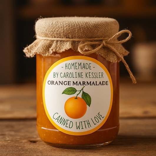  Home Made Orange Marmalade Canning Label Sheet ラウンドシール