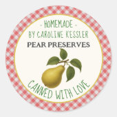 Home Made Pear Preserves Canning Label Sheet ラウンドシール (正面)