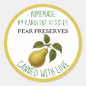Home Made Pear Preserves Canning Label Sheet ラウンドシール (正面)