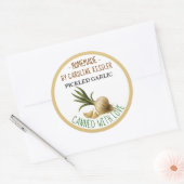 Home Made Pickled Garlic Canning Label Sheet ラウンドシール (封筒)