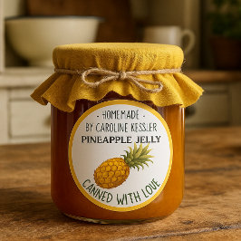Home Made Pineapple Jelly Canning Label Sheet ラウンドシール