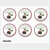 Home Made Plum Preserves Canning Label Sheet ラウンドシール (シート)